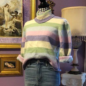 90's Striped Turtleneck Sweater